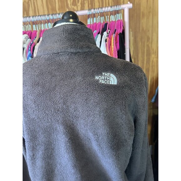 The North Face Chocolate Brown Fleece Women's Sz M Full Zip Pockets Logo Jacket - Picture 10 of 13